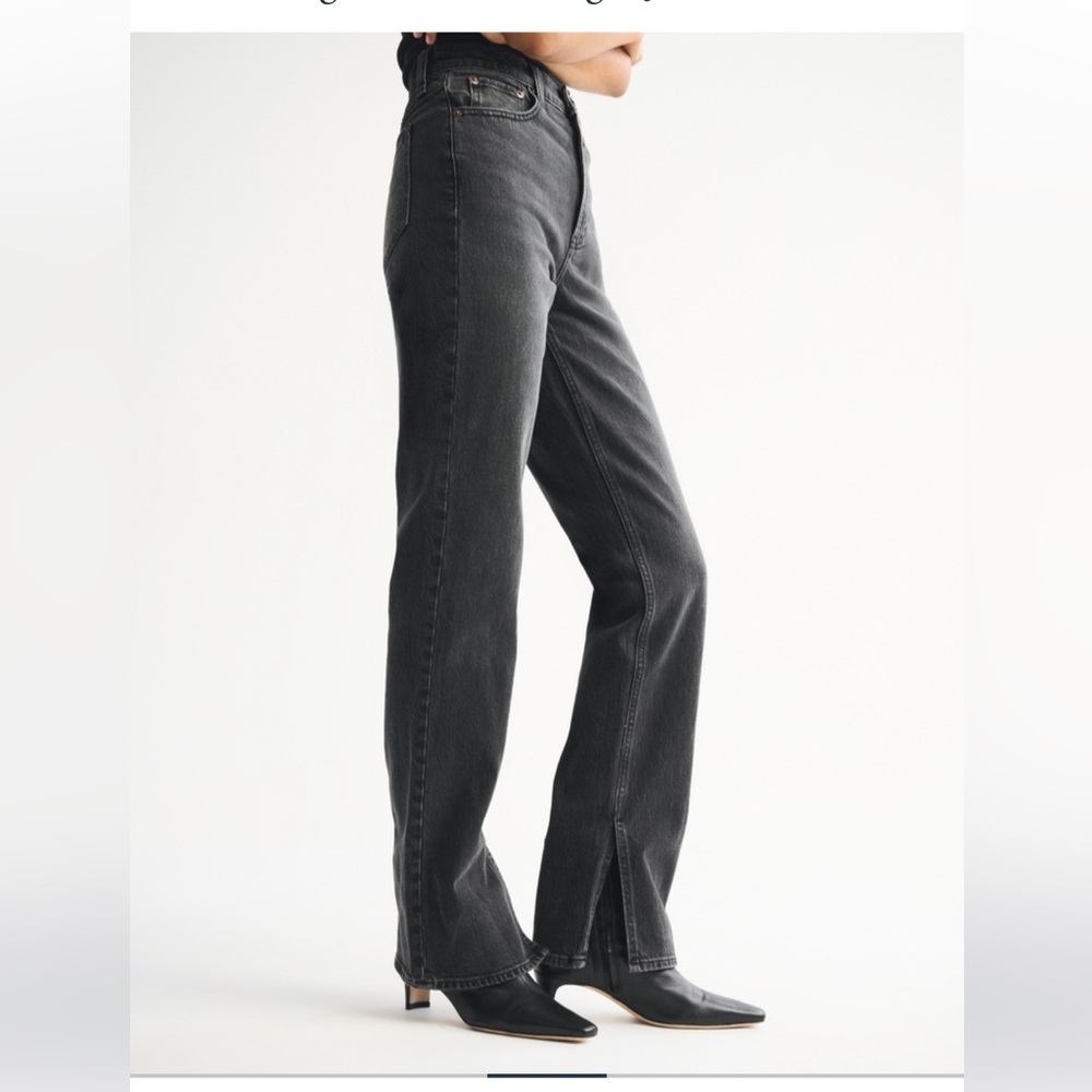 Abercrombie & Fitch '90s Straight Ultra High Rise Jeans - Dark Gray